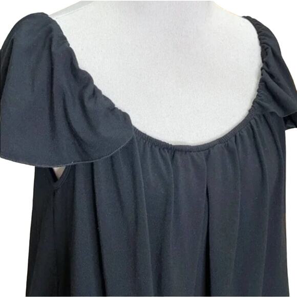Naked Princess Amanda Tulip Sleeve Top Black NWT Size Small - Picture 2 of 5